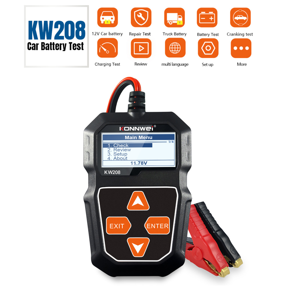 Battery Load Tester - KONNWEI KW208 12V Car Battery Tester