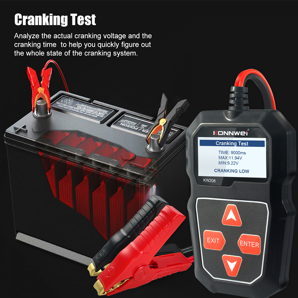 KONNWEI KW208 12V Car Battery  - огляд і ціна Battery Load Tester