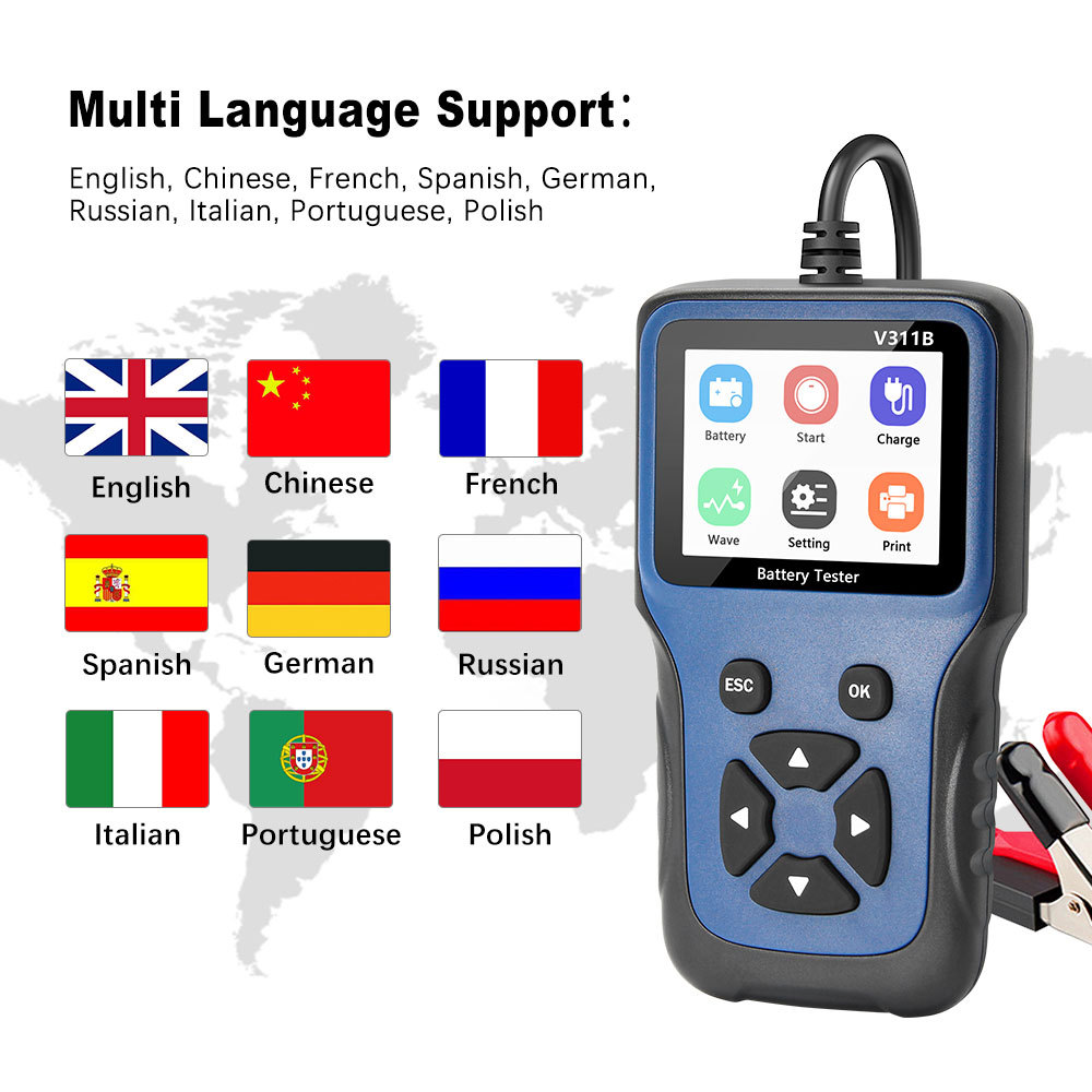 V311B Portable 12V Car Battery - огляд і ціна Battery Load Tester