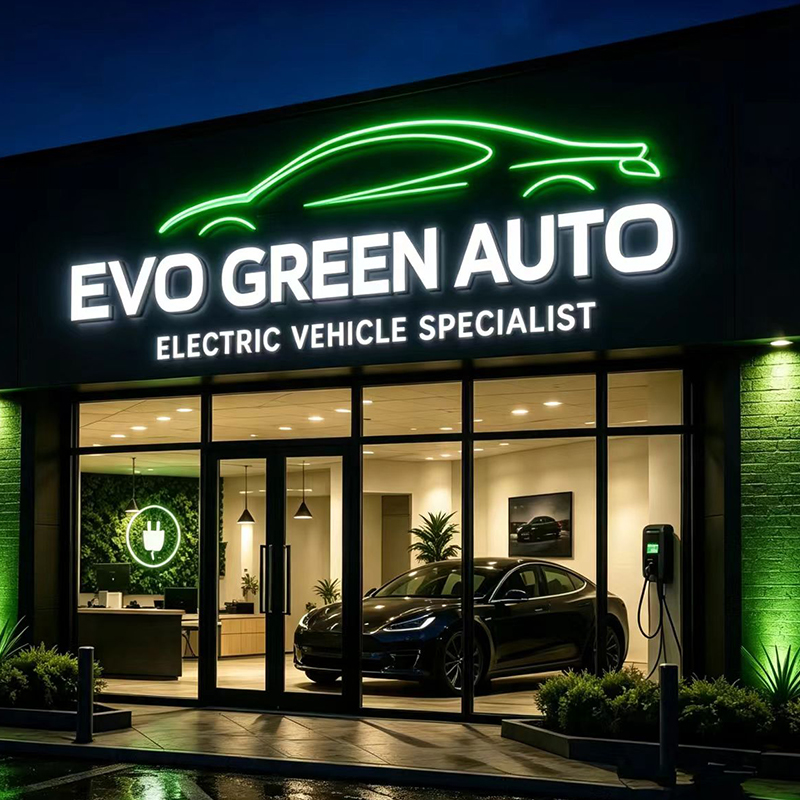 Custom LED Backlit Letter Sign - огляд і ціна Auto Repair Shop Logo Design