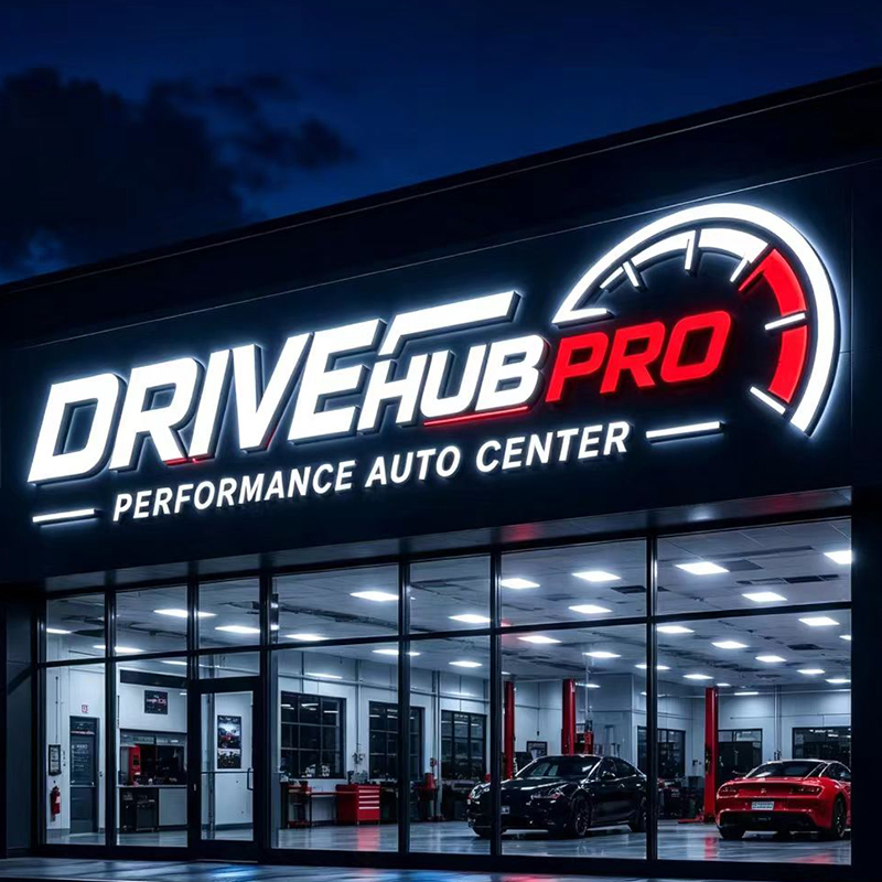 Custom LED Backlit Letter Sign - огляд і ціна Auto Repair Shop Logo Design